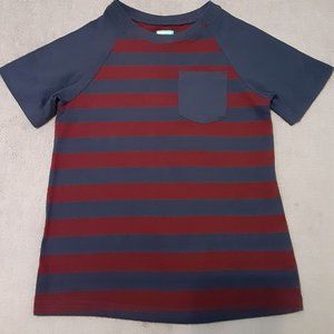Boys Garanimals 5T Striped Short Sleeve Shirt Maroon & Dark Blue